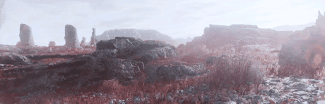 A crimson algae has propagated wildly across this entire planet, coating its rocky hills with a constant red that masks the spilt blood of the heroes who defend it from tyranny.